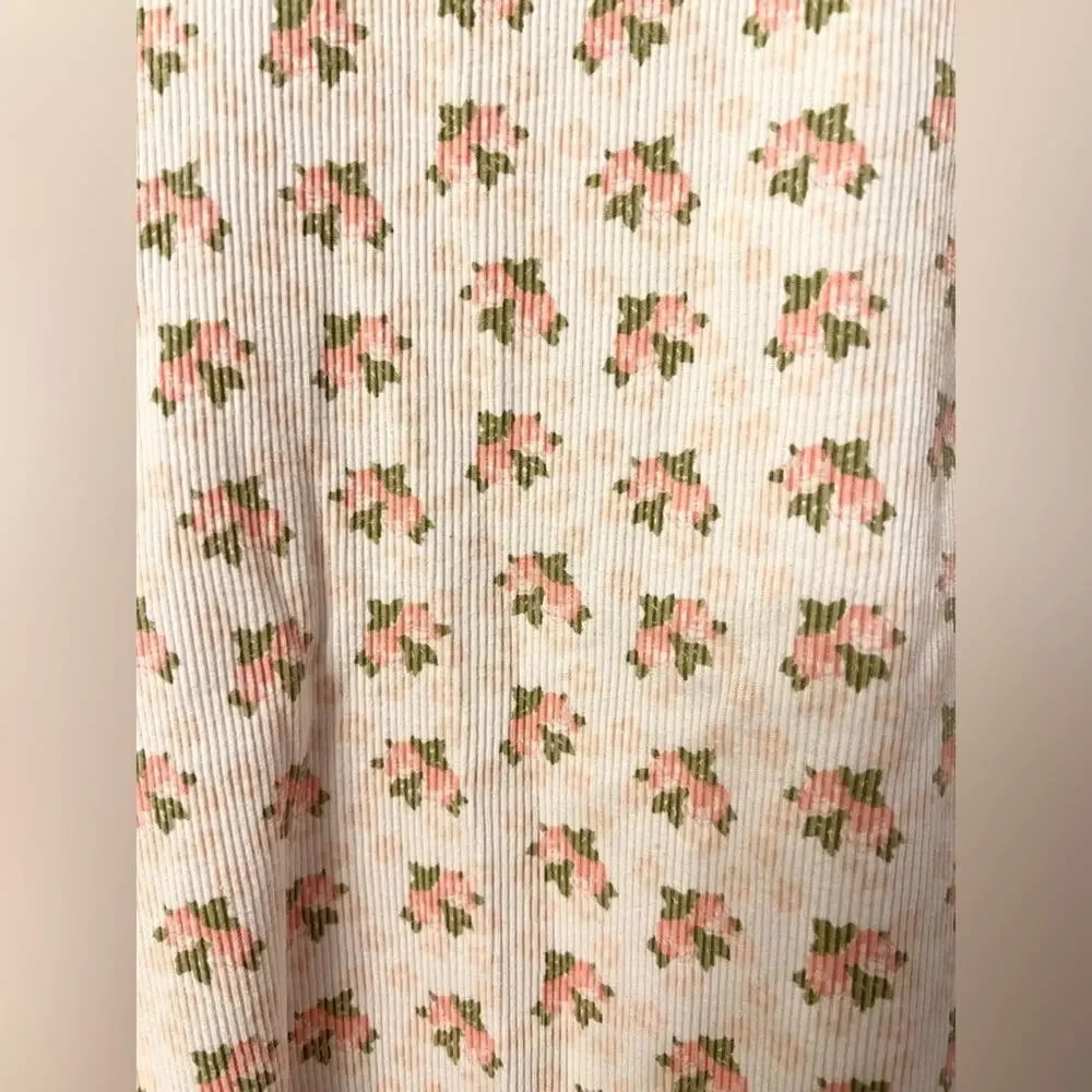 Vintage y2k coquette floral rose print Henley top large loveshackfancy